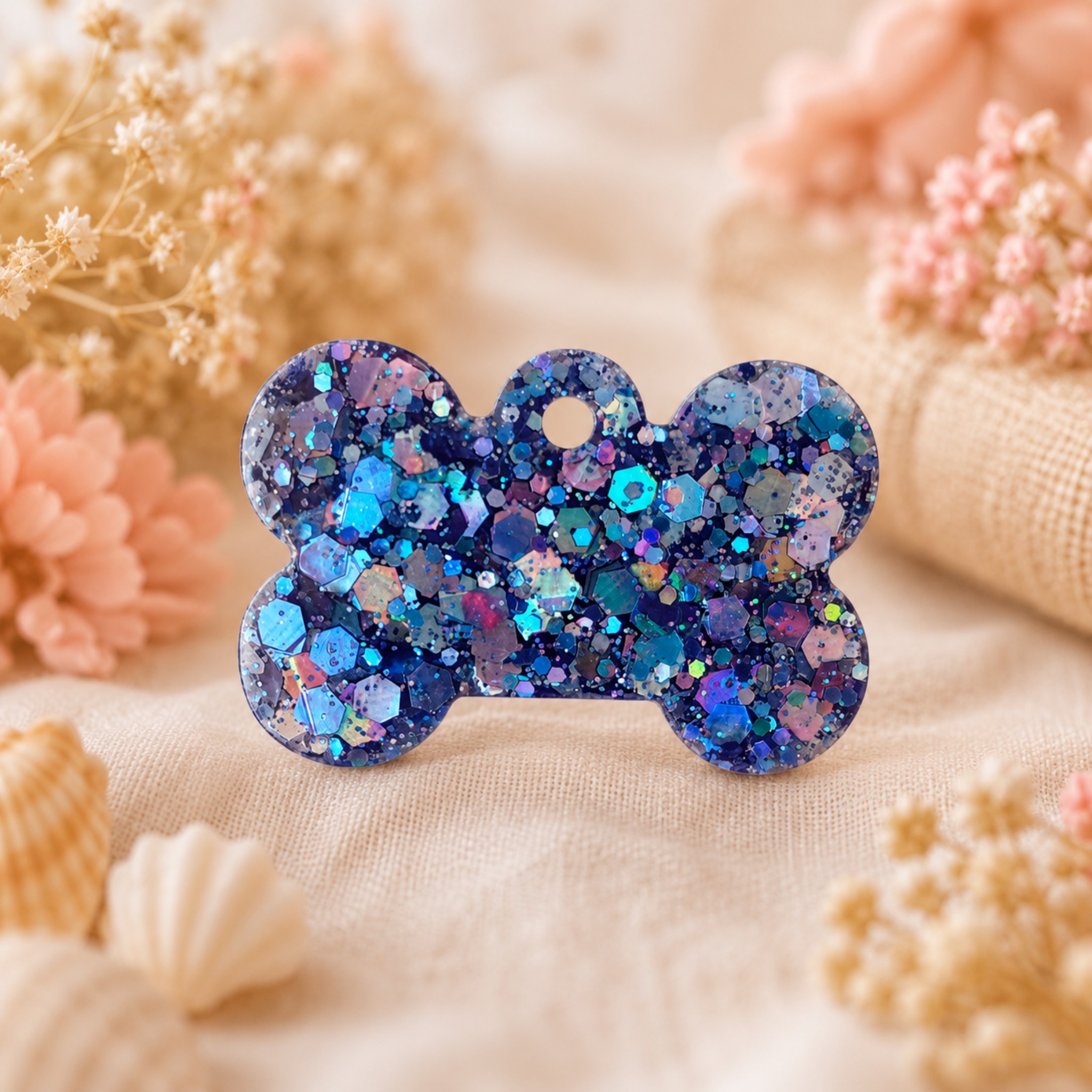 Medagliette Personalizzabili in Resina Glitter per Animali